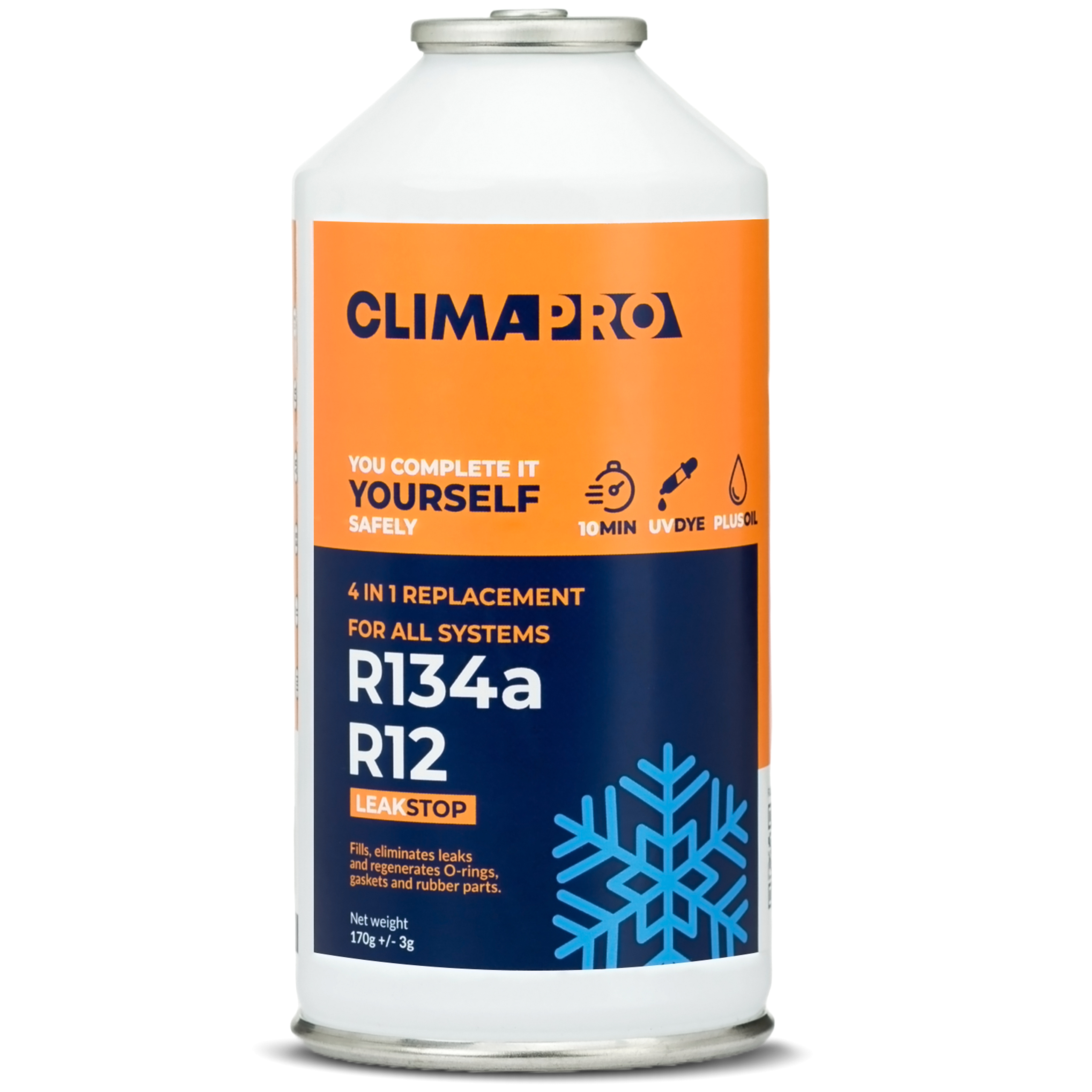 Puszka Climapro R134a R12 pomarańczowy leakstop bez logotypów