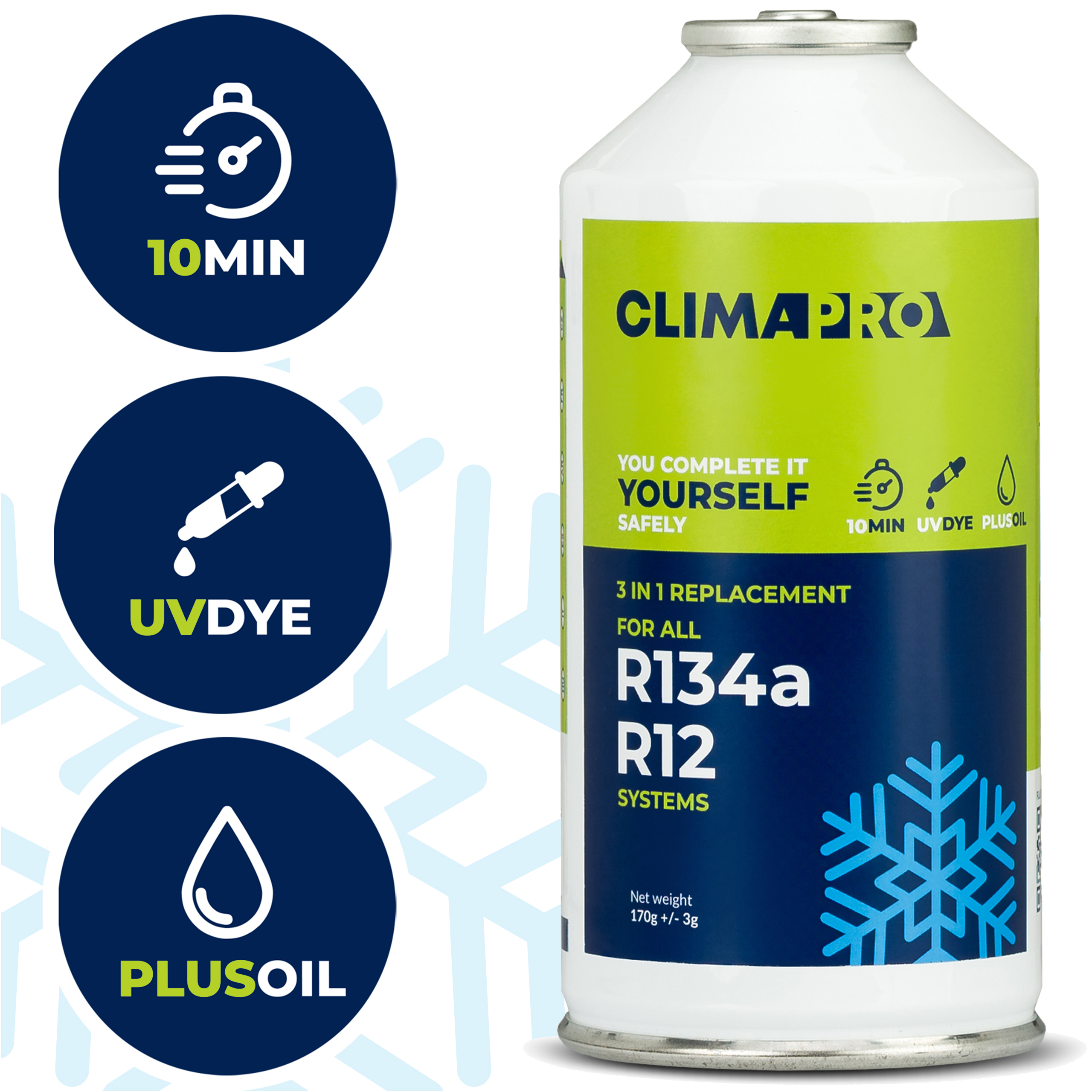 Puszka Climapro R134a R12 zielony z logotypami