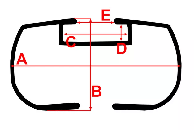 Przekrój belki bagażnika HOALTE - wymiary