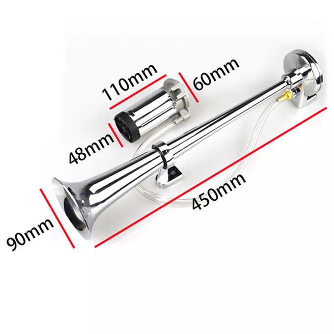 Fanfara samochodowa - zdjęcie techniczne z wymiarami