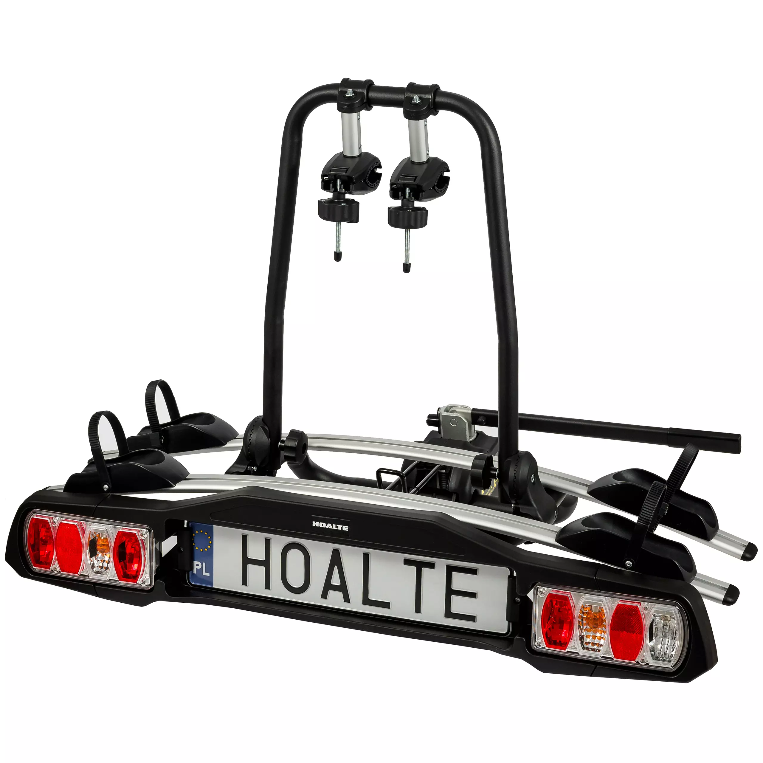 Bagażnik platforma rowerowa na hak Hoalte HitchPro Flex+ 2 z tyłu profil