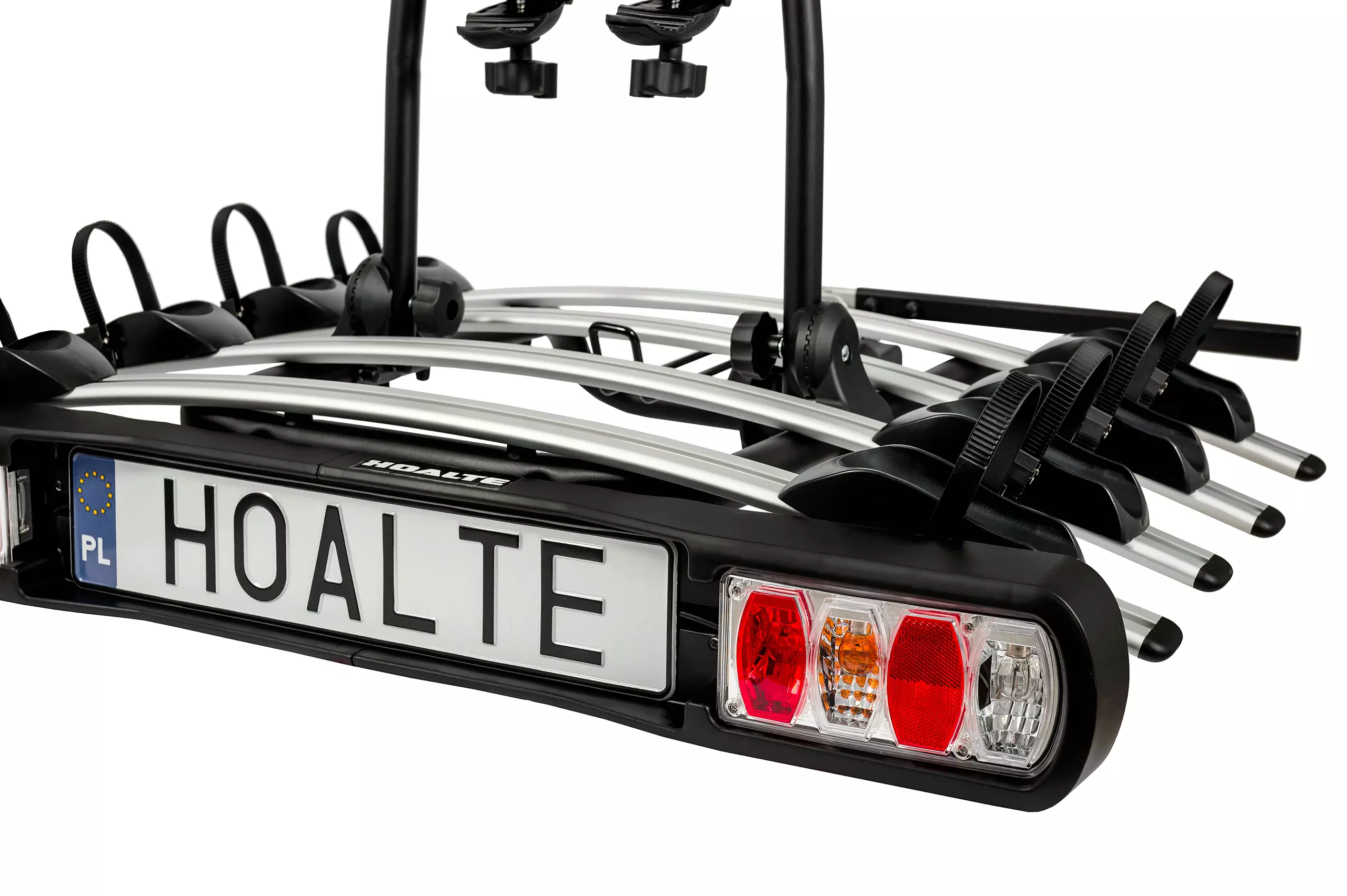 Platforma rowerowa, bagażnik na hak Hoalte HitchPro Flex 4, prawa lampa