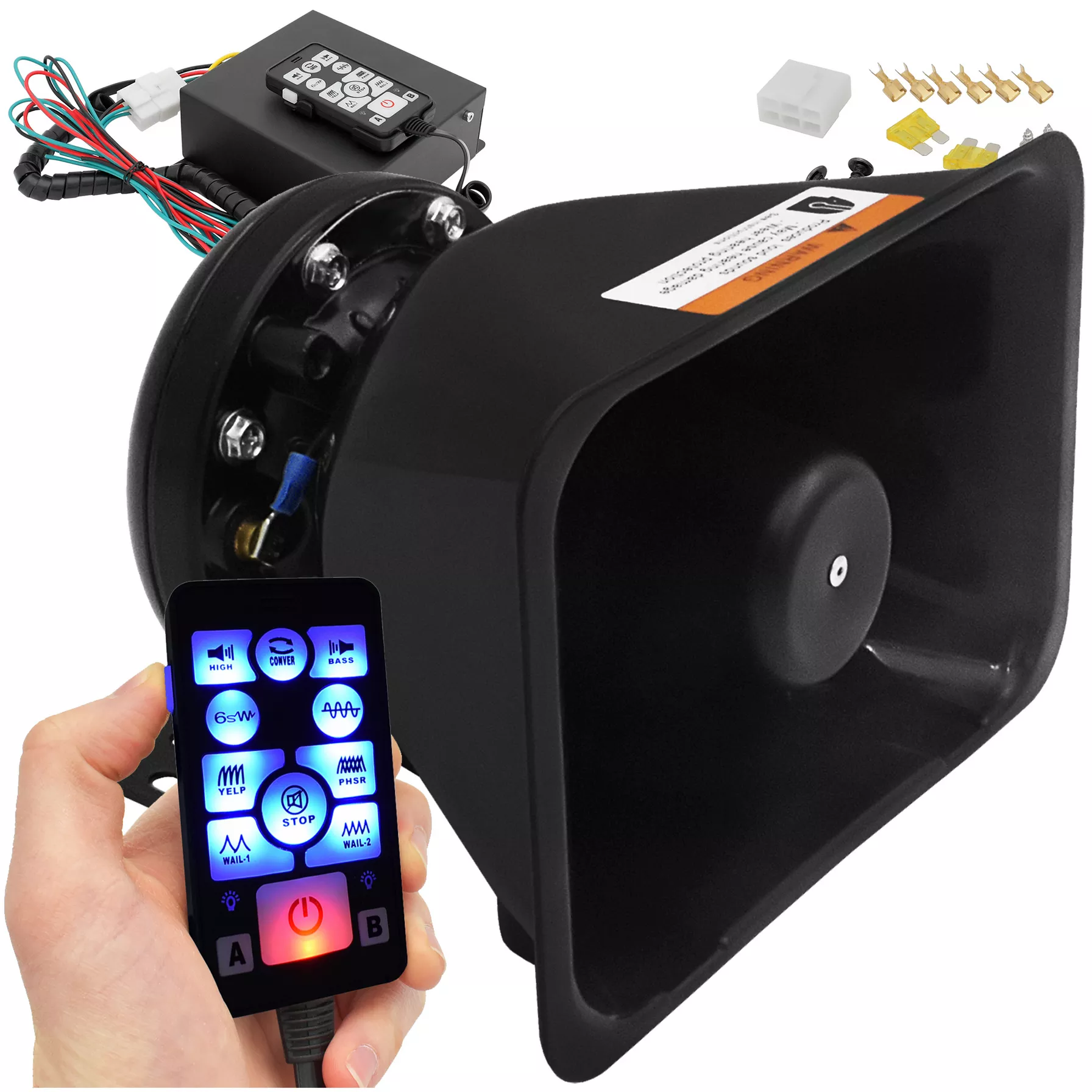 Syrena ostrzegawcza Hoalte 200W - zestaw elementów