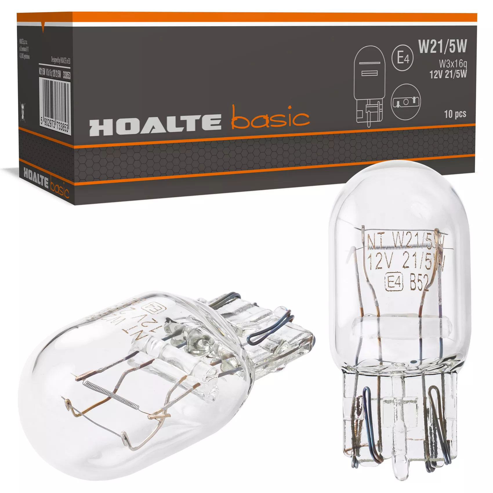 HOALTE W21/5W T20 Basic Clear — żarówki z opakowaniem