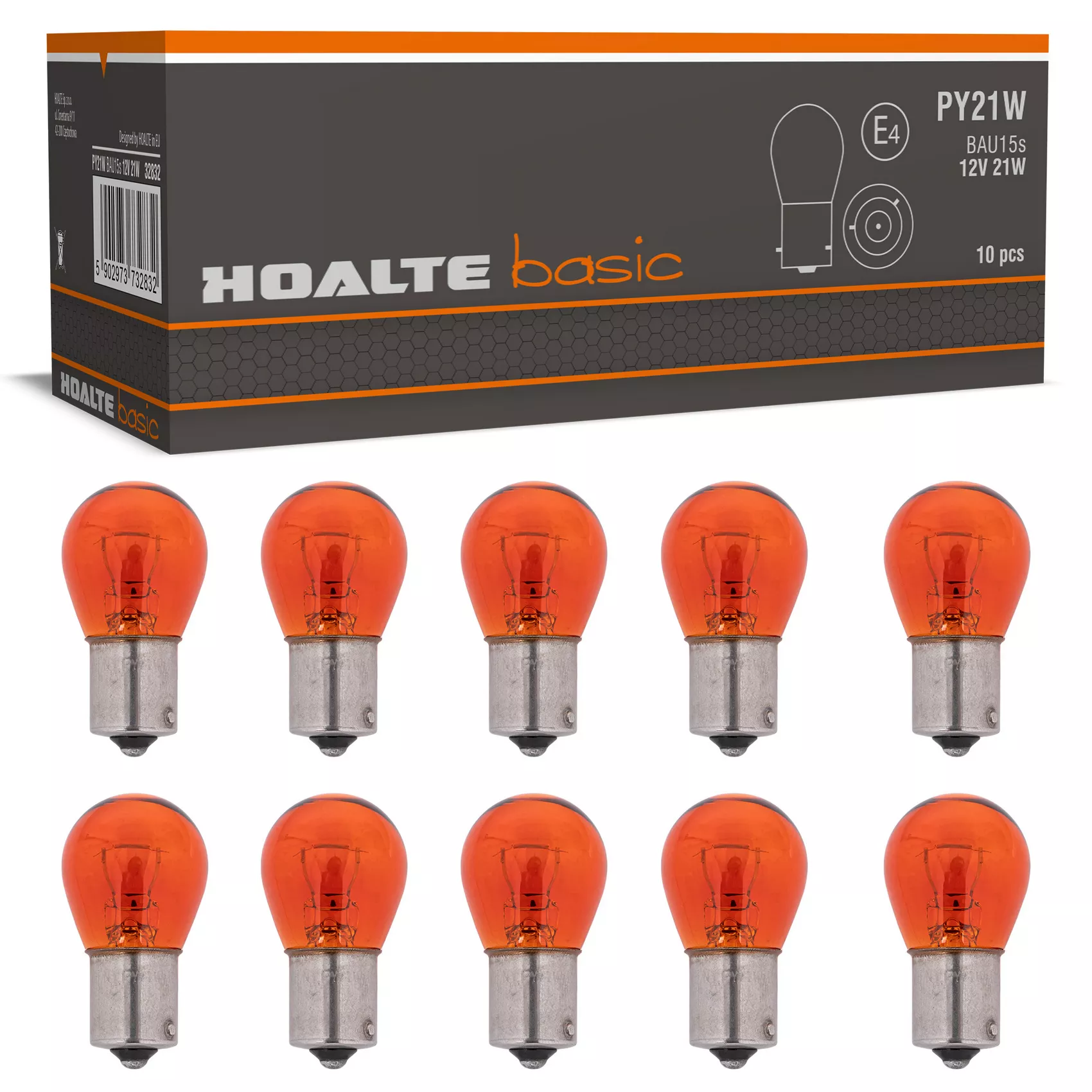 Komplet żarówek HOALTE PY21W pomarańczowych