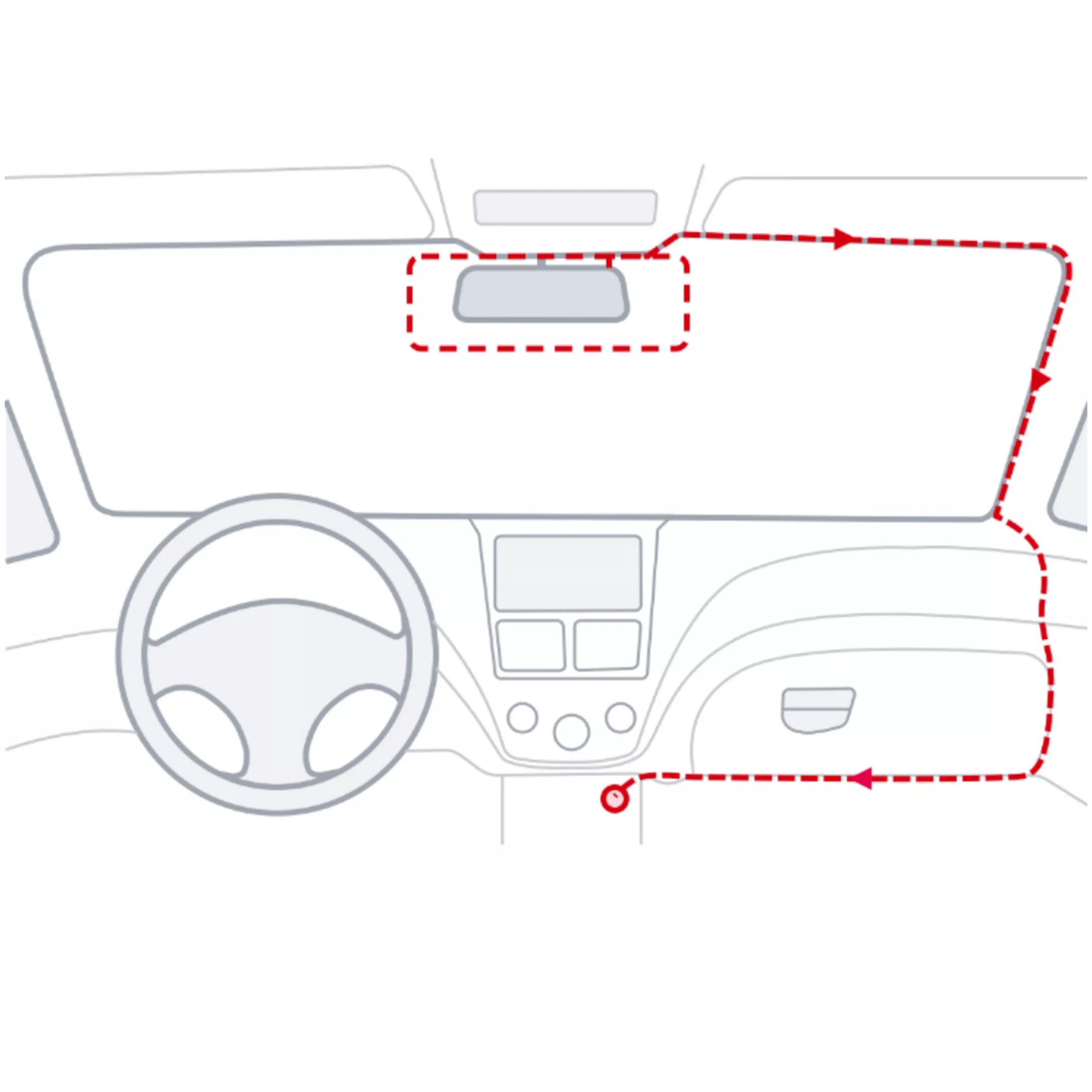 Montaż wideorejestratora - miejsca zamocowania