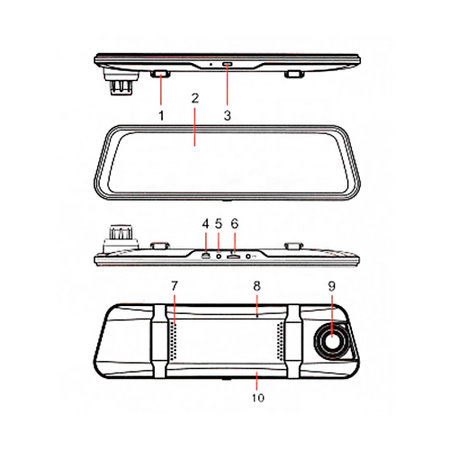 Wideorejestrator samochodowy Yuemi na lusterko Y4 1080p