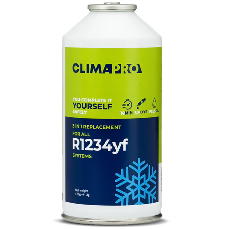 Gaz do napełniania klimatyzacji CLIMAPRO R1234yf 3w1 / gaz / olej / UV