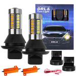 DRL LED 2w1 z kierunkowskazem 66 SMD WY21W W3x16d