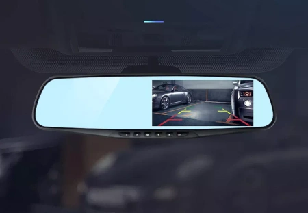Wideorejestrator jazdy DVR Hoalte w lusterku 4,3" z kamerą cofania 