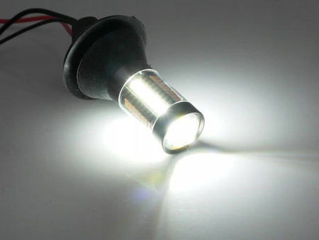 Żarówki DRL LED 2w1 z kierunkowskazem 66 SMD WY21W W3x16d