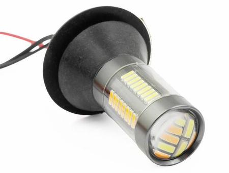 Żarówki DRL LED 2w1 z kierunkowskazem 66 SMD WY21W W3x16d
