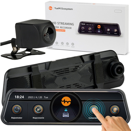 Wideorejestrator samochodowy Yuemi na lusterko Y4 1080p